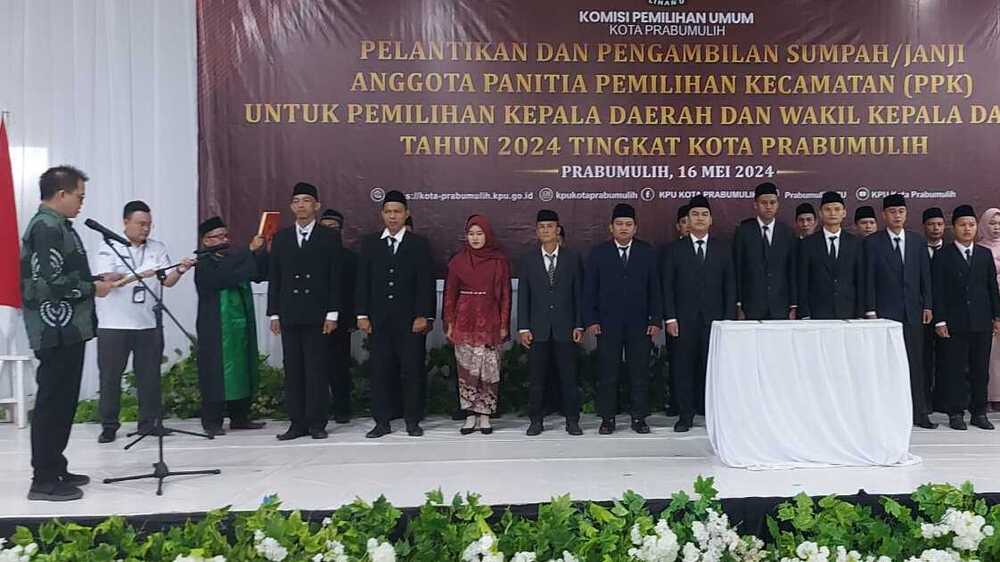 PPK se Kota Prabumulih Resmi Dilantik, Pj Wako Prabumulih Ingatkan PPK Jalankan Tugas Sesuai Aturan dan Netral