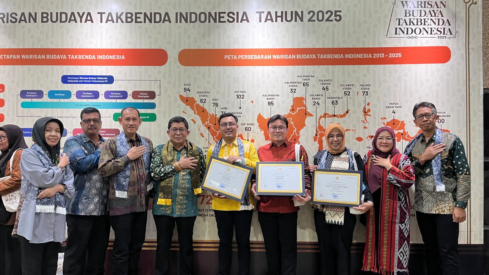 Pemkab OKI Terima Lima Sertifikat Warisan Budaya Tak Benda