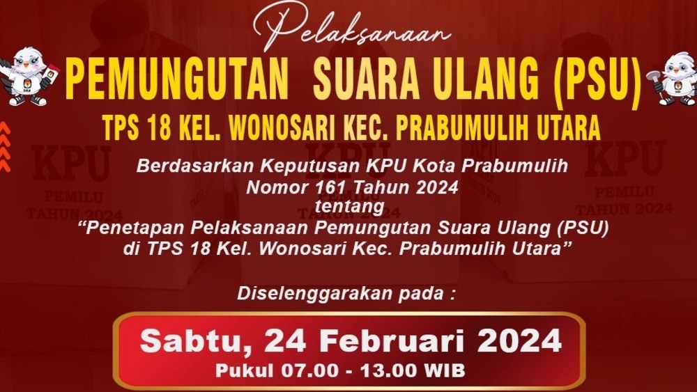 KPU Kota Prabumulih Gelar PSU di TPS 18 Kelurahan Wonosari, Ini Alasannya