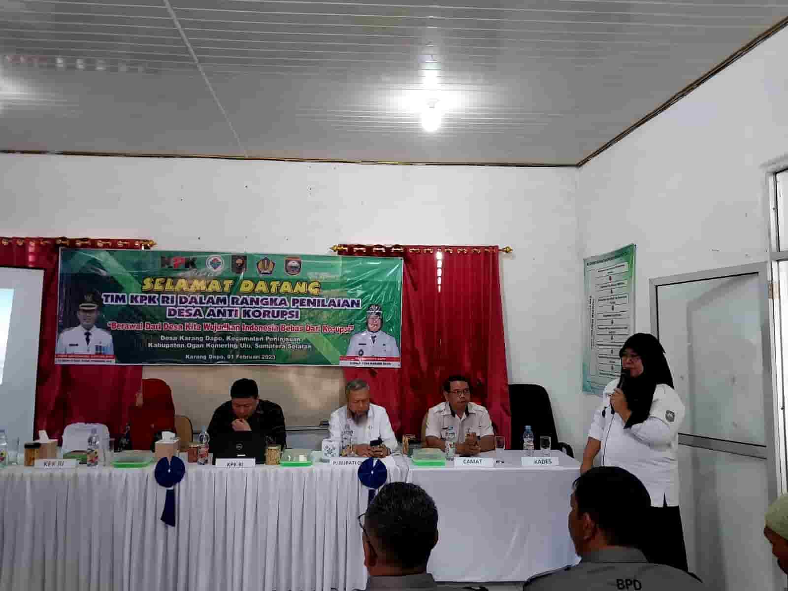 Desa Karang Dapo Kabupaten OKU Wakili Sumsel jadi Desa Percontohan Anti Korupsi...