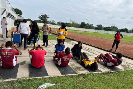 Tingkatkan Ketahanan Fisik, Polres Muara Enim Gelar Test Kesamaptaan