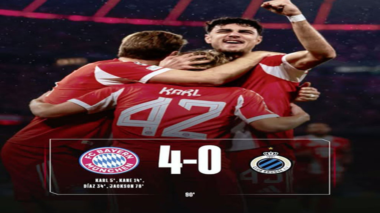 Hasil Liga Champions Eropa 2025/2026: Bayern Munchen Pesta Gol 4-0 Lawan Club Brugge!