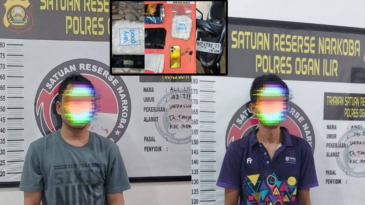 Satres Narkoba Polres Ogan Ilir Gagalkan Peredaran Sabu 1 Kg, Dua Warga Tanjung Lubuk Ditangkap