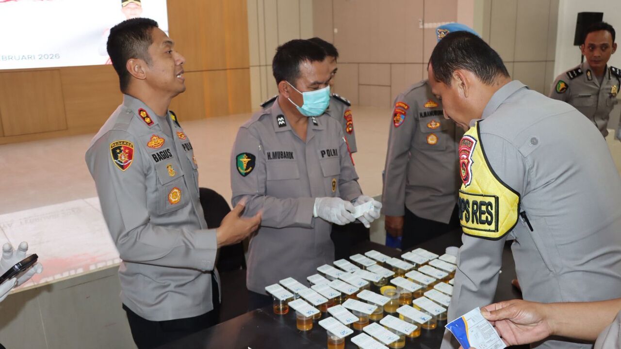 38 Personel Polres Ogan Ilir Jalani Tes Urine Mendadak, Ini Hasilnya