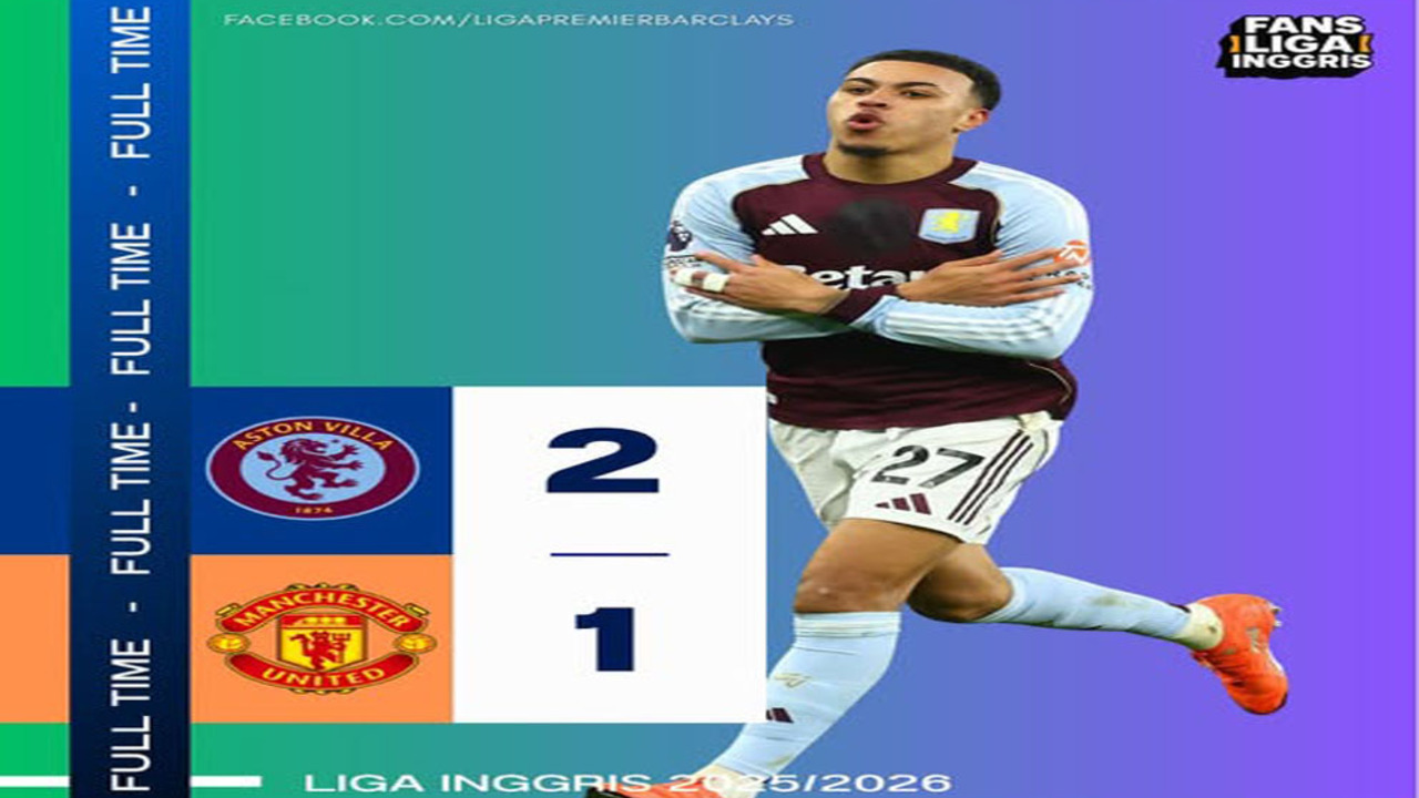 Hasil Liga Premier Inggris: Aston Villa Menang 10 Laga Beruntun, Manchester United Kian Terpeleset.