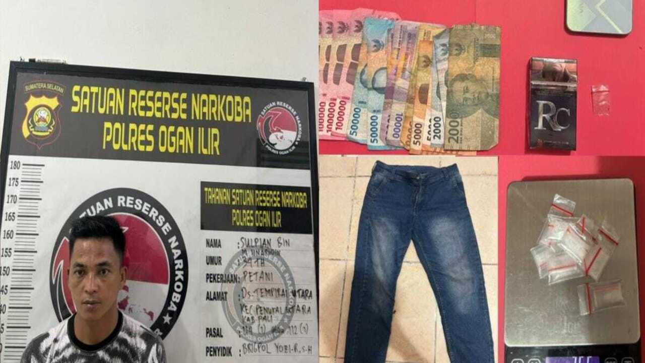 Pria Asal Pali Ditangkap Polisi Karena Edarkan Sabu di Muara Kuang Ogan Ilir