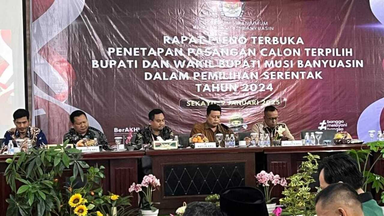 KPU Muba Resmi Tetapakan Toha- Rohman Bupati dan Wakil Bupati Terpilih 2025-2030.