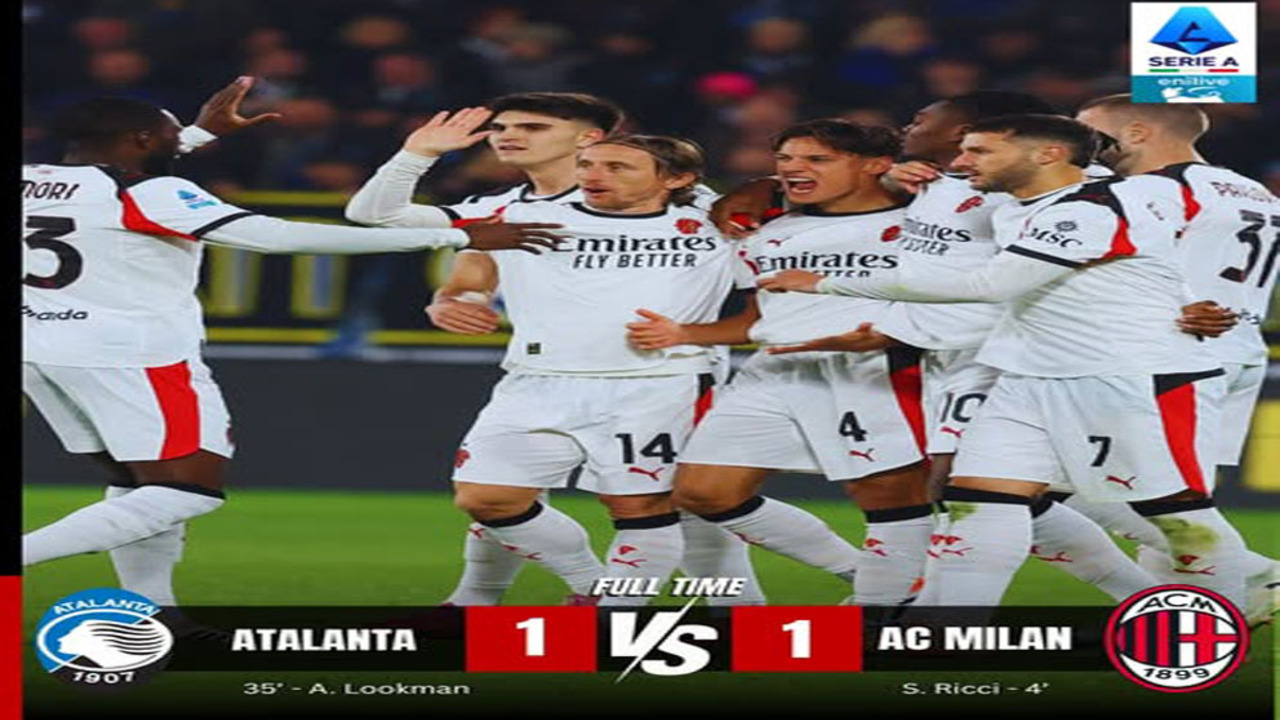 Hasil Liga Serie A 2025/2026: Atalanta vs AC Milan Berakhir 1-1