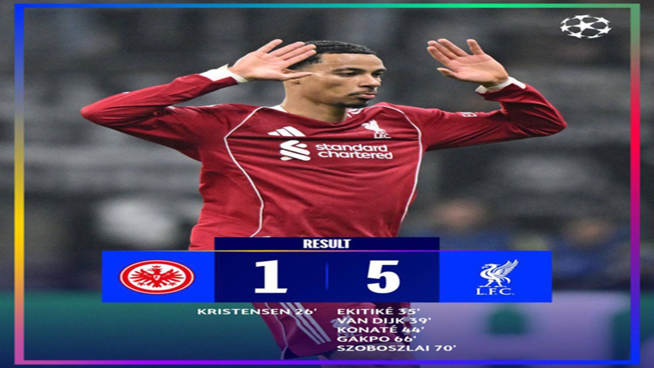 Liga Champions 2025/2026 Eropa: Liverpool Bangkit! Hajar Eintracht Frankfurt 5-1