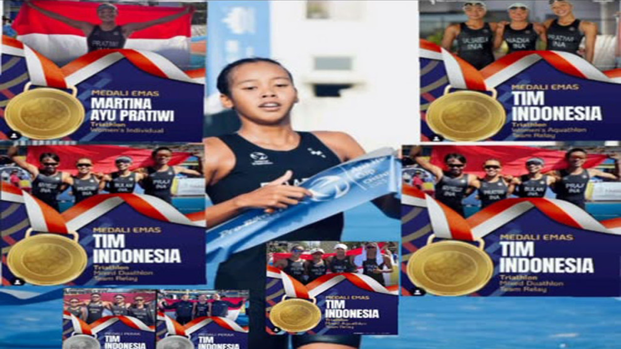SEA Games 2025: Ratu Triathlon Asia Tenggara, Martina Ayu Borong 5 Emas 2 Perak.