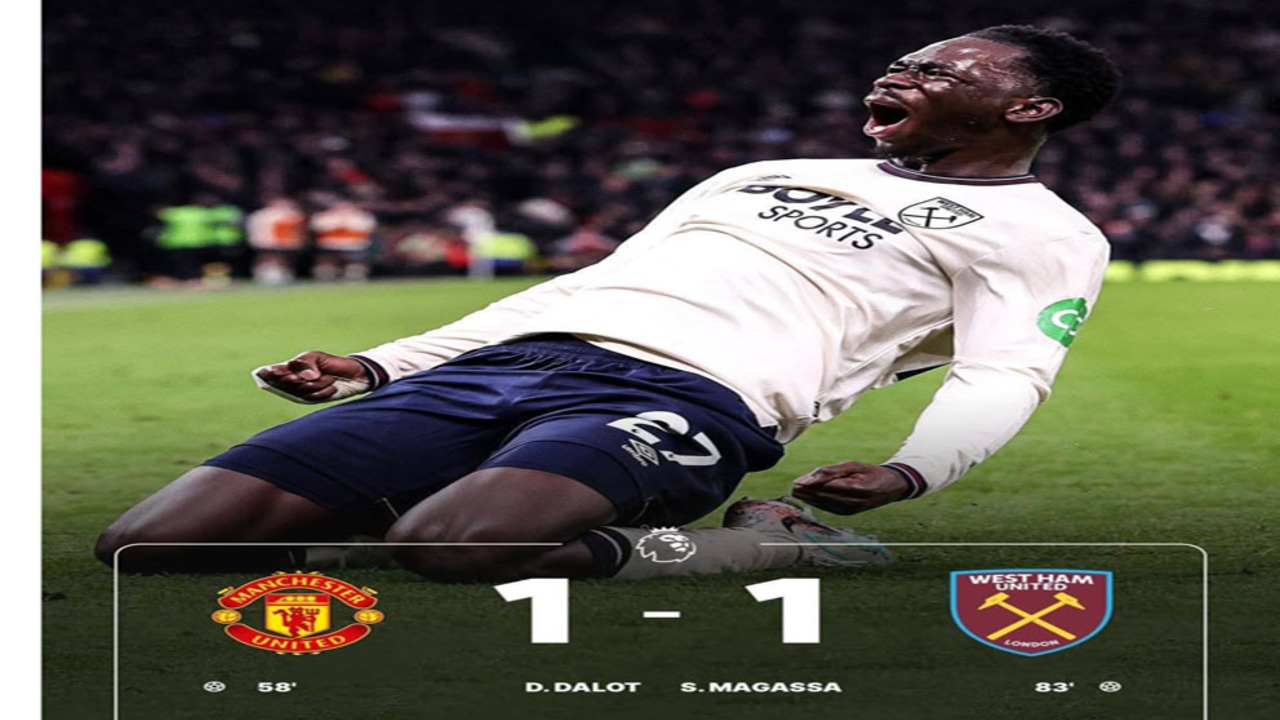 Hasil Liga Premier Inggris: Manchester United Ditahan West Ham 1-1.