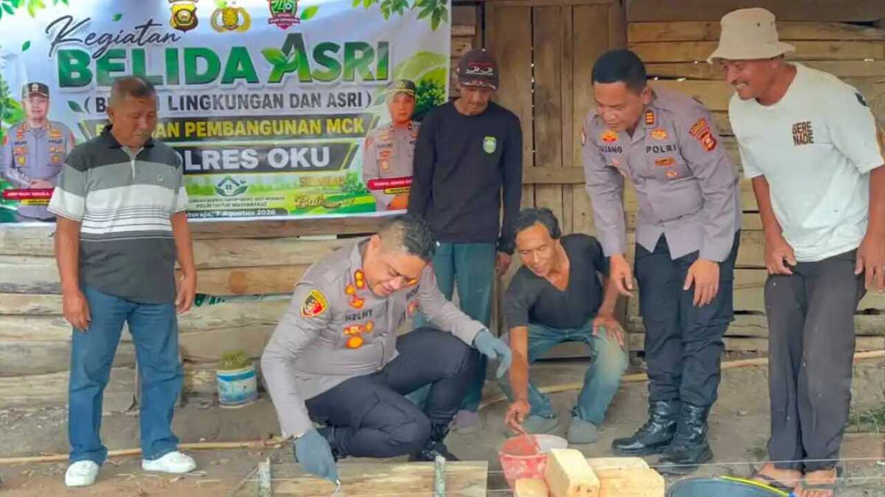 Polres OKU Bangun Fasilitas MCK Warga Melalui Program BELIDA ASRI