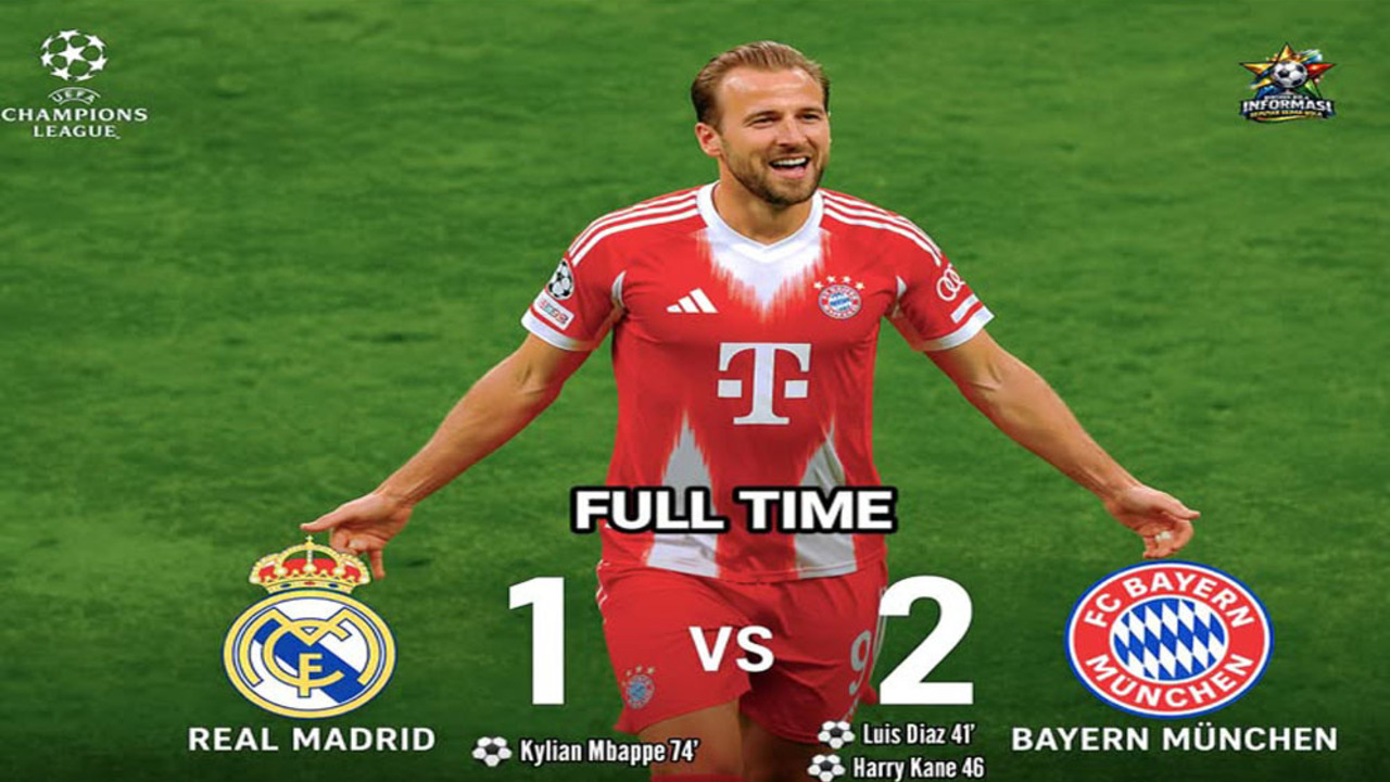 Hasil Liga Champions: Bayern Curi Kemenangan Dramatis 2-1 di Bernabéu.