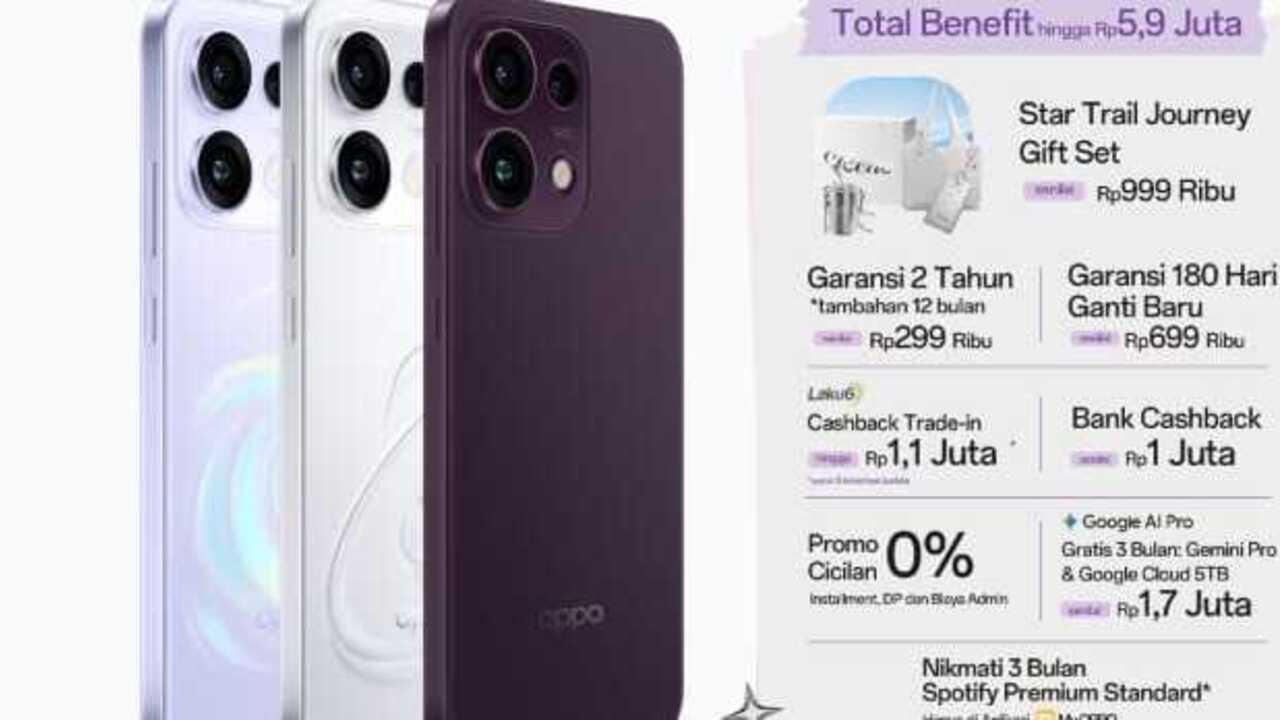 OPPO Reno16 F 5G Twilight Violet 8/128 GB Resmi Hadir di Indonesia, Dibanderol Rp7.999.000