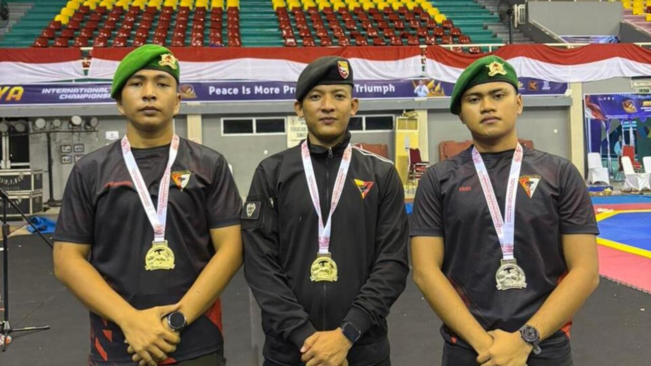 Pratu Gilang Saputra Juara Sriwijaya International Taekwondo, Harumkan Nama Yonkav 5/DPC