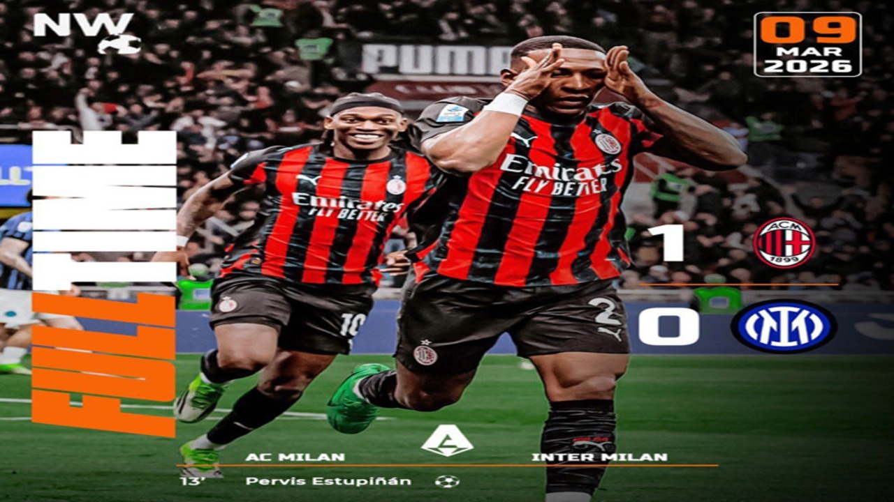 Hasil Liga Serie A: AC Milan Tumbangkan Inter 1-0 di Derby Milan.