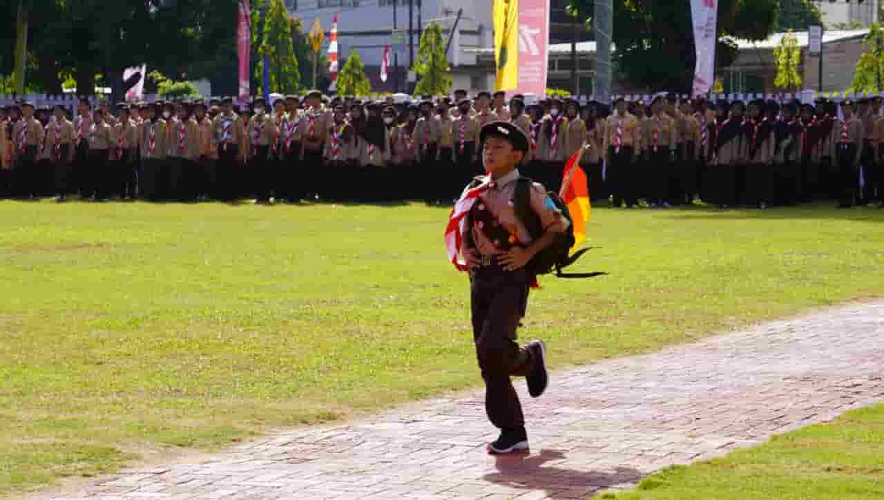 Jadi Komandan Upacara HUT Pramuka Ke-61, Pelajar SMP di OKI Sedot Perhatian