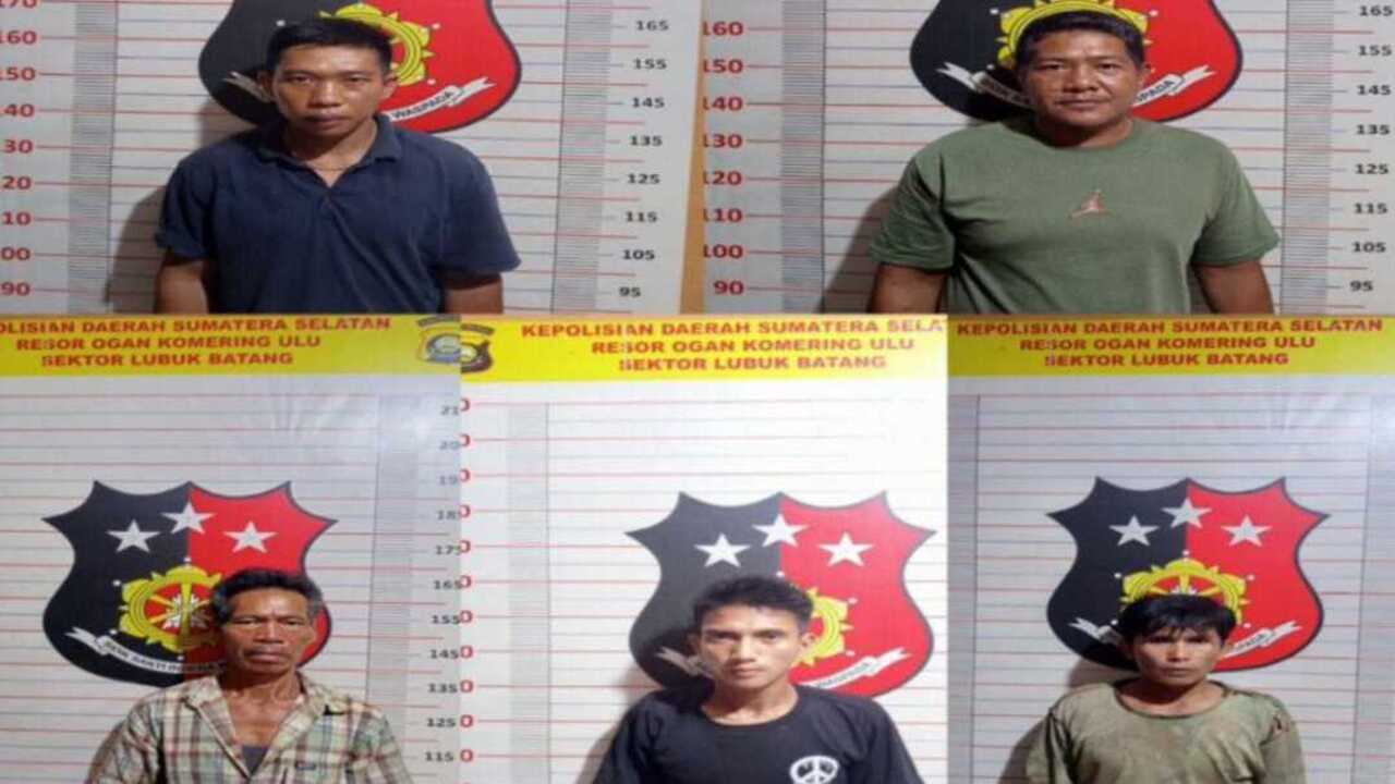 Lima Pencuri Sawit di Desa Kurup OKU Diciduk Polisi