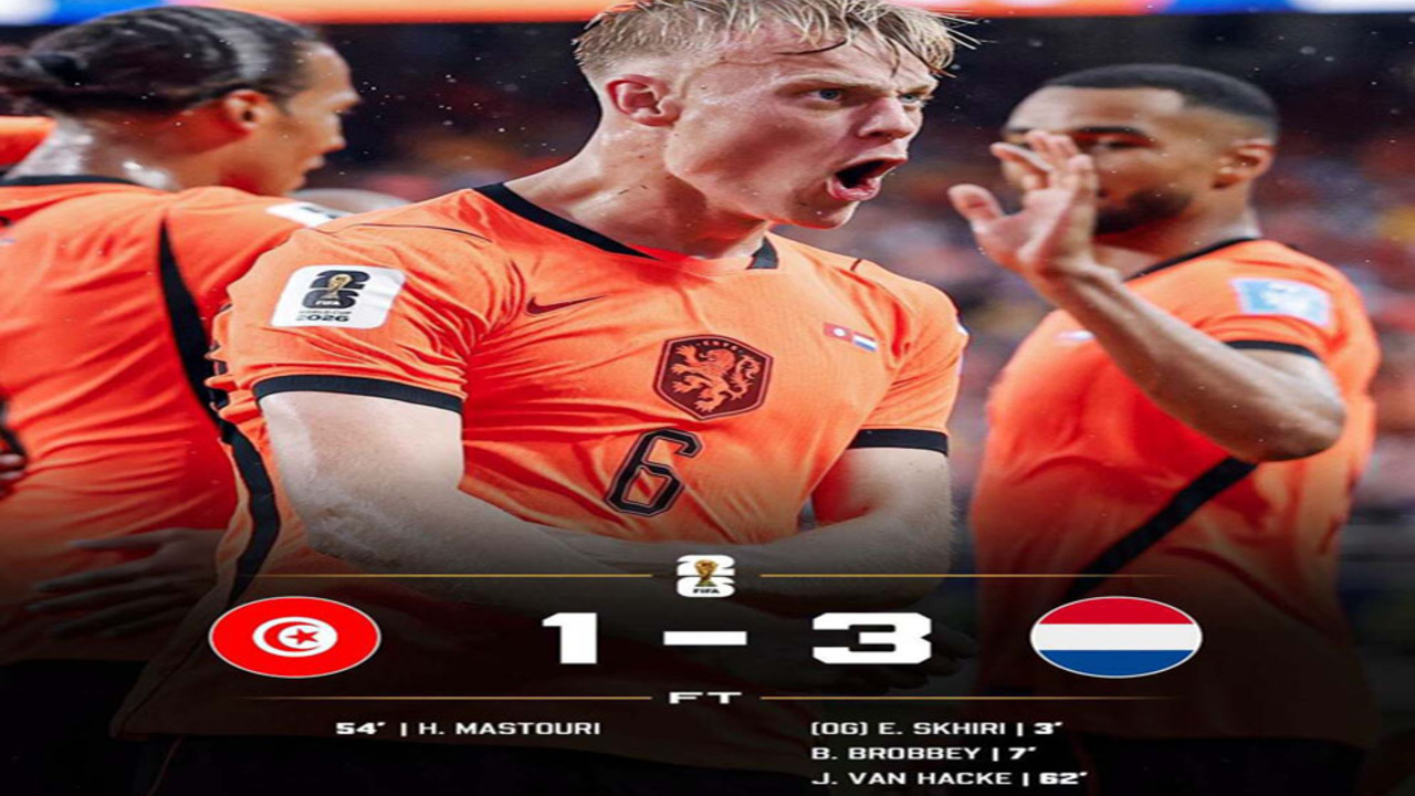 Piala Dunia 2026: Belanda Bungkam Tunisia 3-1! Melaju ke Babak 32.