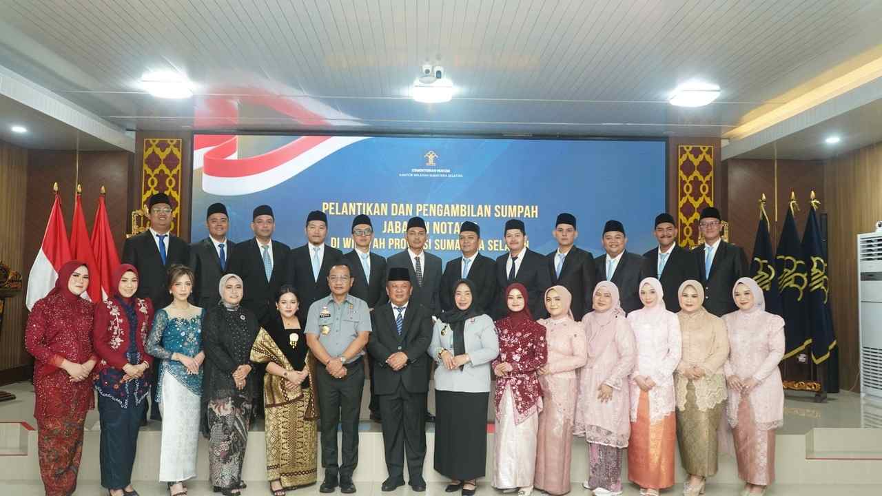 Kakanwil Kemenkum Sumsel Lantik Notaris Baru, Tekankan Integritas dan Kepatuhan Hukum