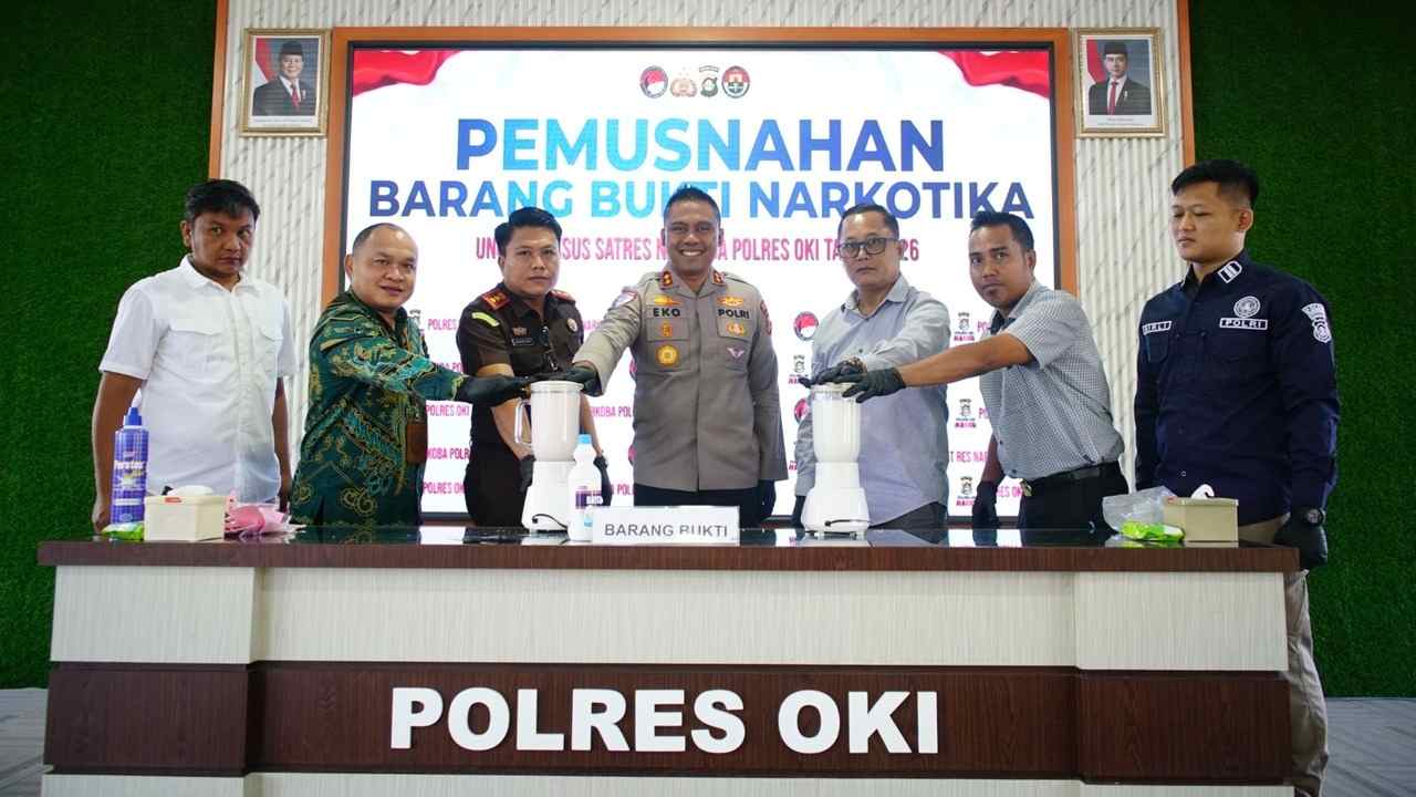Polres OKI Musnahkan 927 Gram Sabu, Komitmen Babat Habis Narkotika