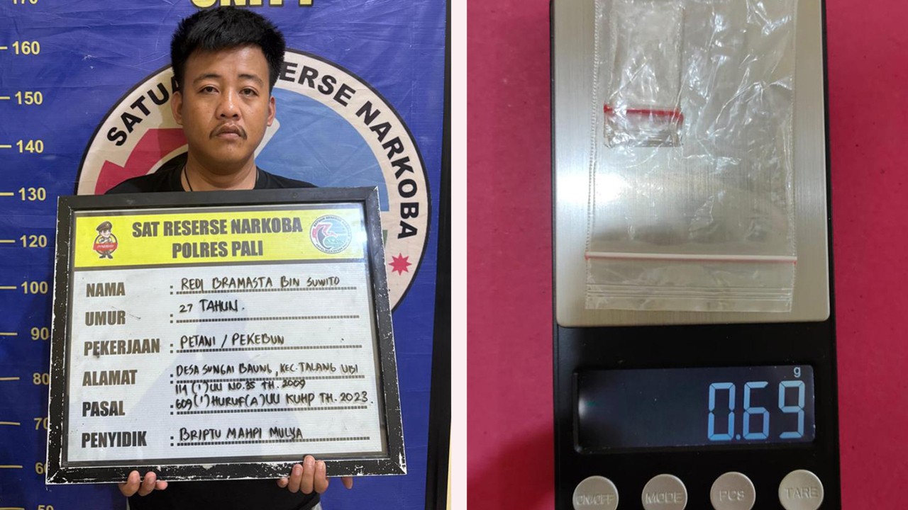 Polres PALI Ungkap Peredaran Sabu, Satu Pengedar Diamankan