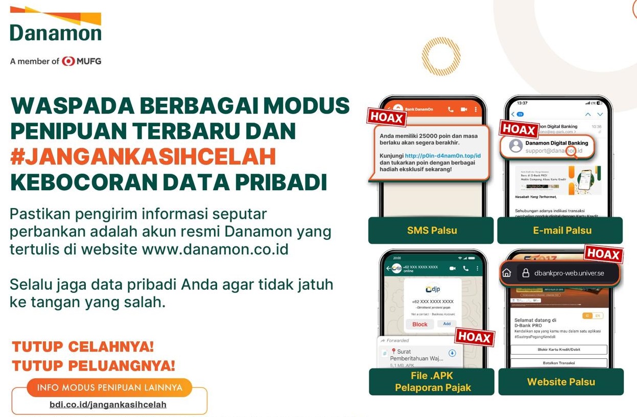 Marak Penipuan Online: Danamon Ajak Lindungi Data Pribadi Untuk #JanganKasihCelah