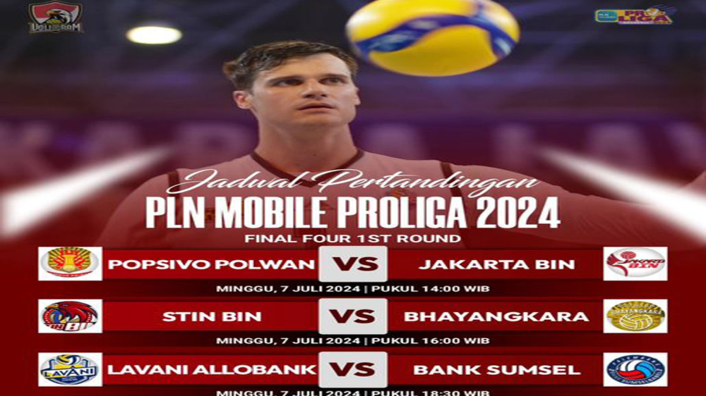 Jadwal Pertandingan Final Four PLN Mobile Proliga 2024, Minggu 7 Juli 2024