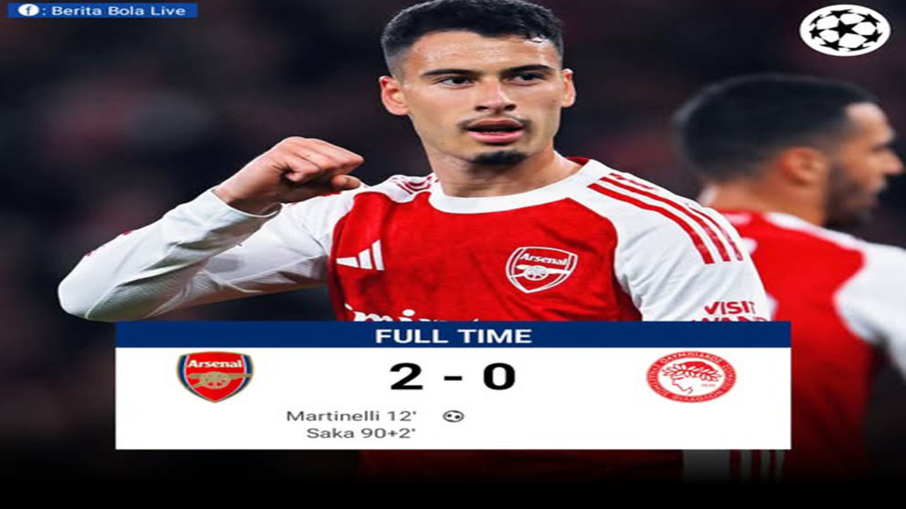 Hasil Liga Champions 2025/2026: Arsenal Bungkam Olympiacos 2-0 di Liga Champions