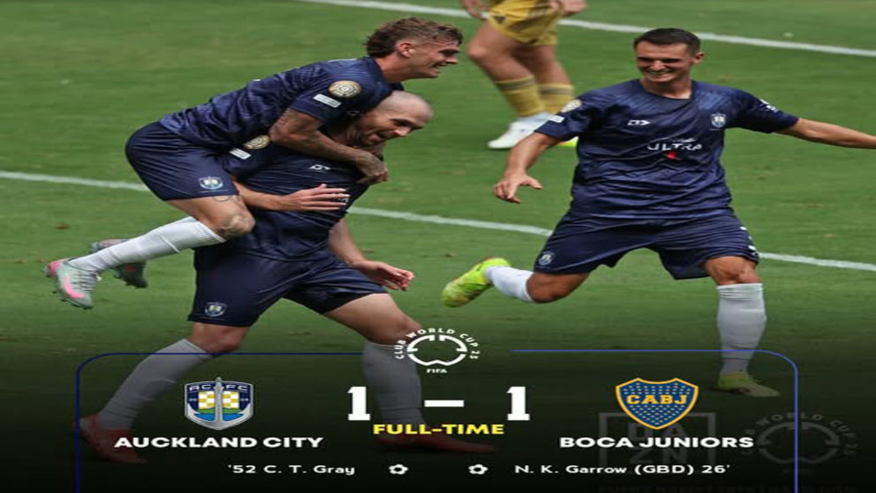Hasil Piala Dunia Antarklub 2025: Auckland City Tahan Imbang Boca Juniors 1-1