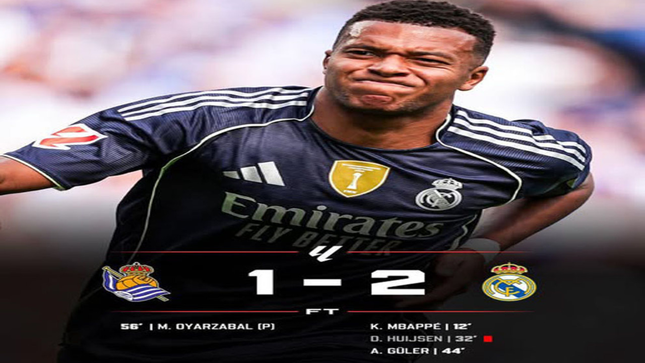 Real Madrid Menang 2-1 Lawan Real Sociedad Meski Bermain 10 Pemain