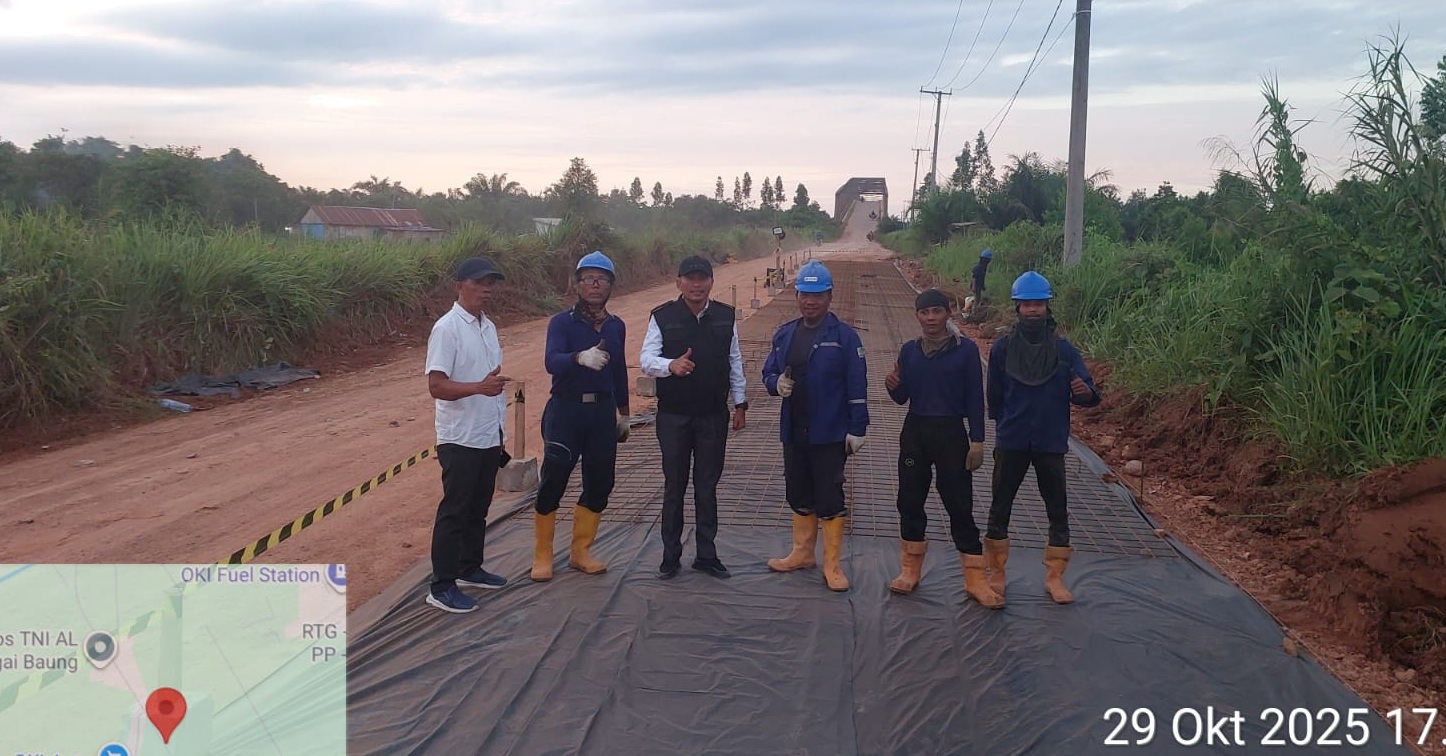 Perbaikan Jalan Pasar Jetty, Komitmen PT OKI Pulp & Paper Mills Dukung Pembangunan Infrastruktur di OKI