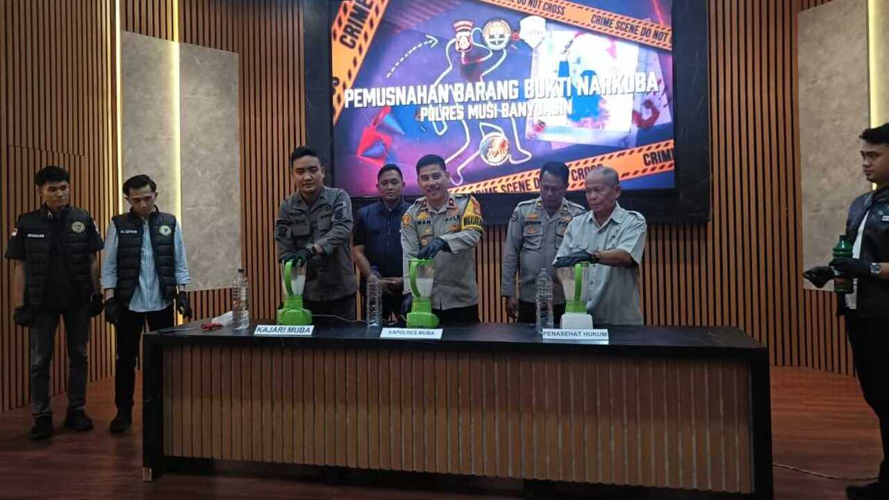 Polres Muba Musnahkan Barang Bukti Narkoba, Tekankan Perang Total Menuju Indonesia Emas 2045