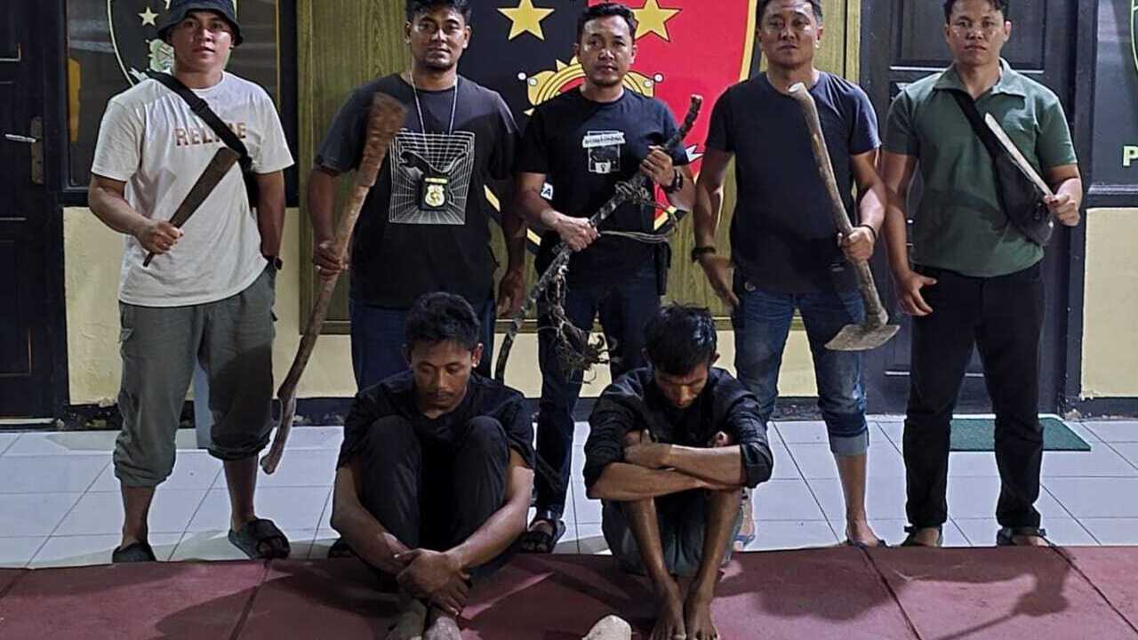 Polsek Indralaya Tangkap Dua Pencuri Kabel Lampu Jalan di Kawasan Perkantoran Tanjung Senai