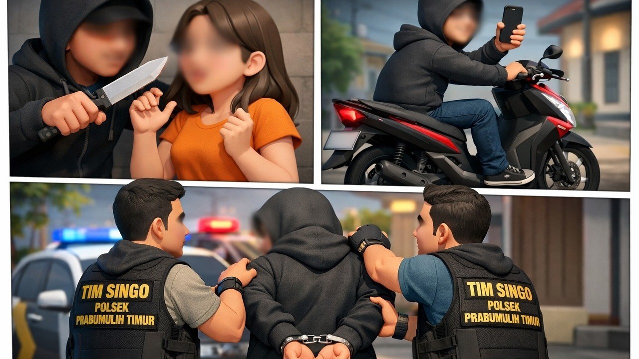 Ancam IRT dengan Pisau dan Rampas Motor serta HP, Sopir Truk asal Lahat Ditangkap Tim Singo Timur