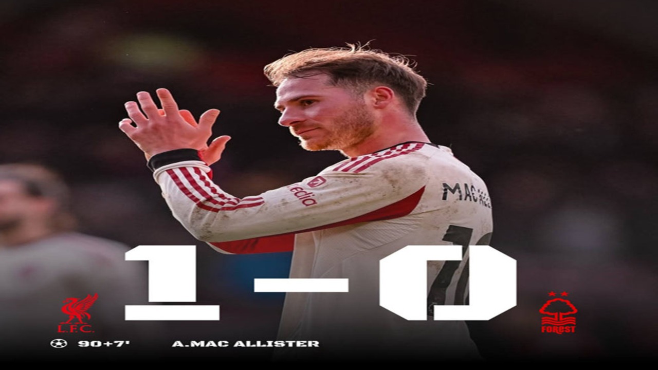 Hasil Nottingham Forest Vs Liverpool 0-1: Gol Injury Time Mac Allister Jaga Asa The Reds