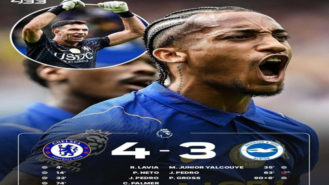 Hasil Liga Premier Inggris: Chelsea 4-3 Brighton Drama Tujuh Gol! 