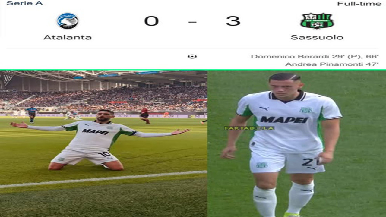 Hasil Liga Serie A: Sassuolo Hajar Atalanta 3-0,Jay Idzes Jadi Tembok Pertahanan