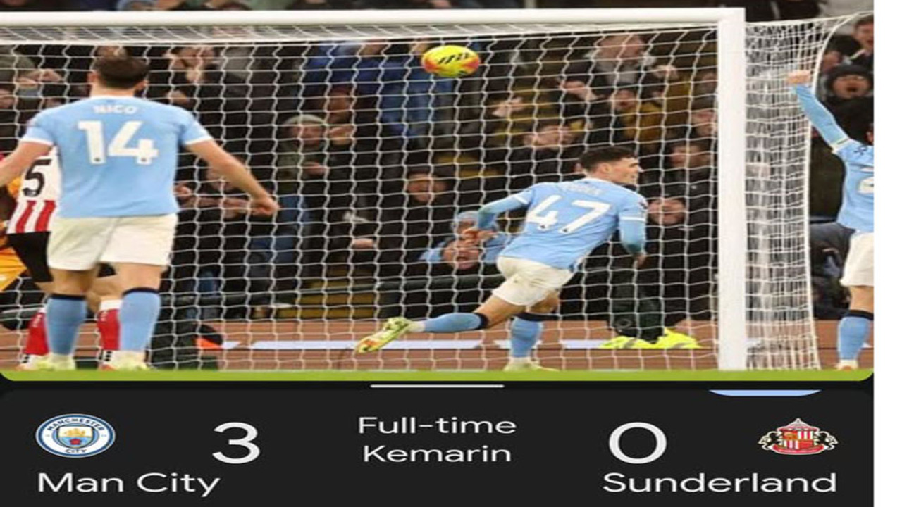Hasil Liga Premier Inggris: Manchester City Sunderland 3-0, Pangkas Jarak dengan Arsenal.