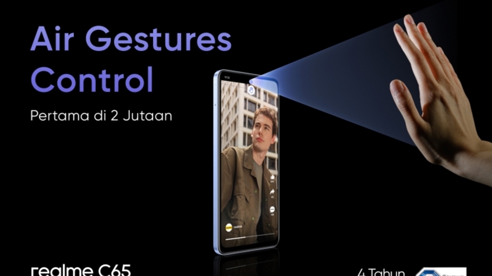 Jawab Panggilan Telepon hingga Akses Media Sosial Tanpa Sentuhan, realme C65 Hadirkan Fitur Air Gestures 