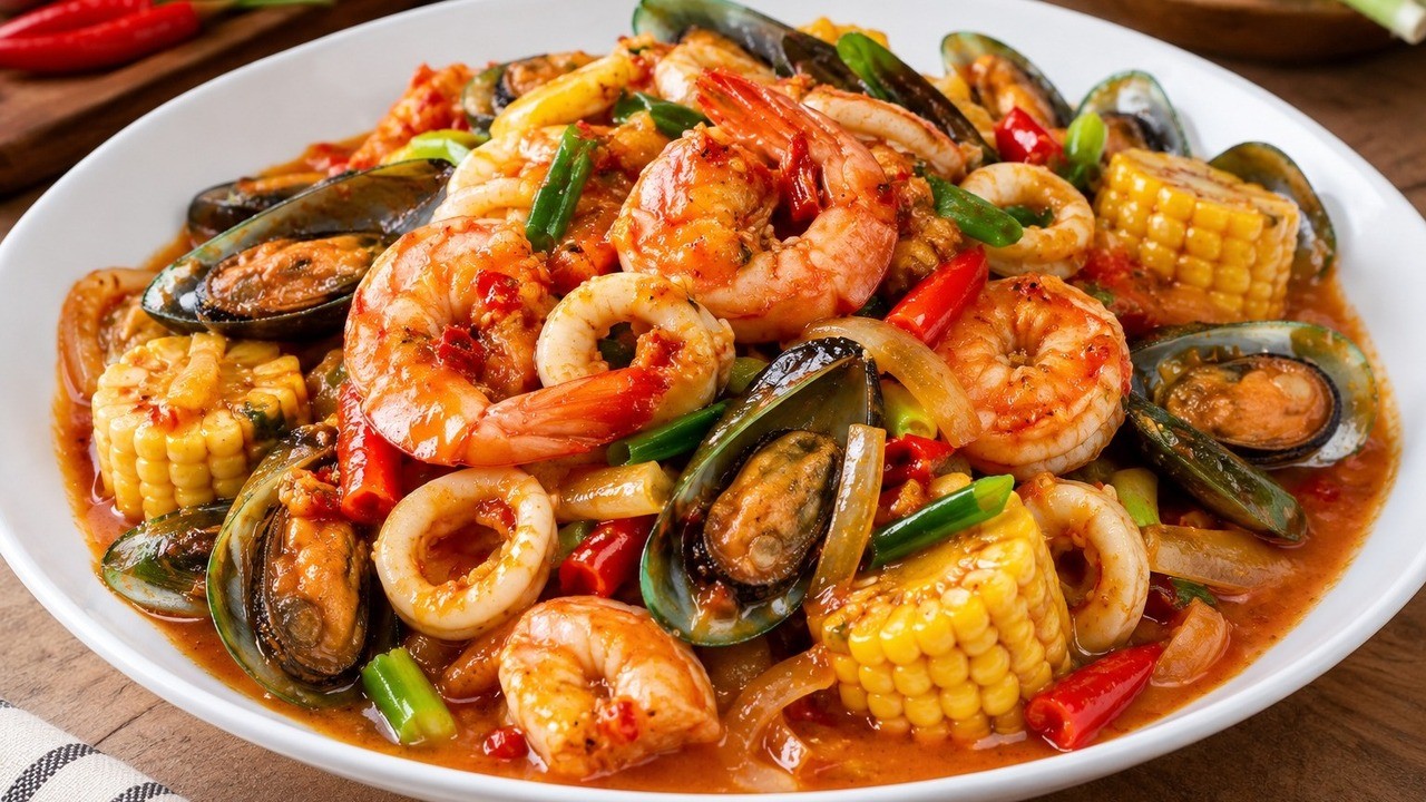 Seafood Saus Padang Rumahan, Porsi Sekeluarga Lebih Hemat dan Menggugah Selera