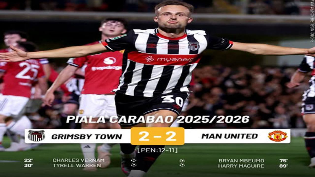 Manchester United Tersingkir dari Carabao Cup Kalah Adu Penalti dari Grimsby Town