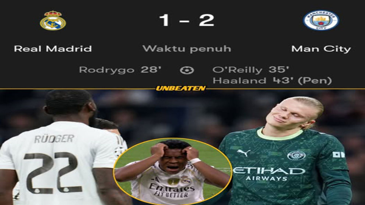 Hasil Liga Champions Eropa: Madrid Tumbang 1-2 dari Man City, Dua Kekalahan Beruntun di Kandang.