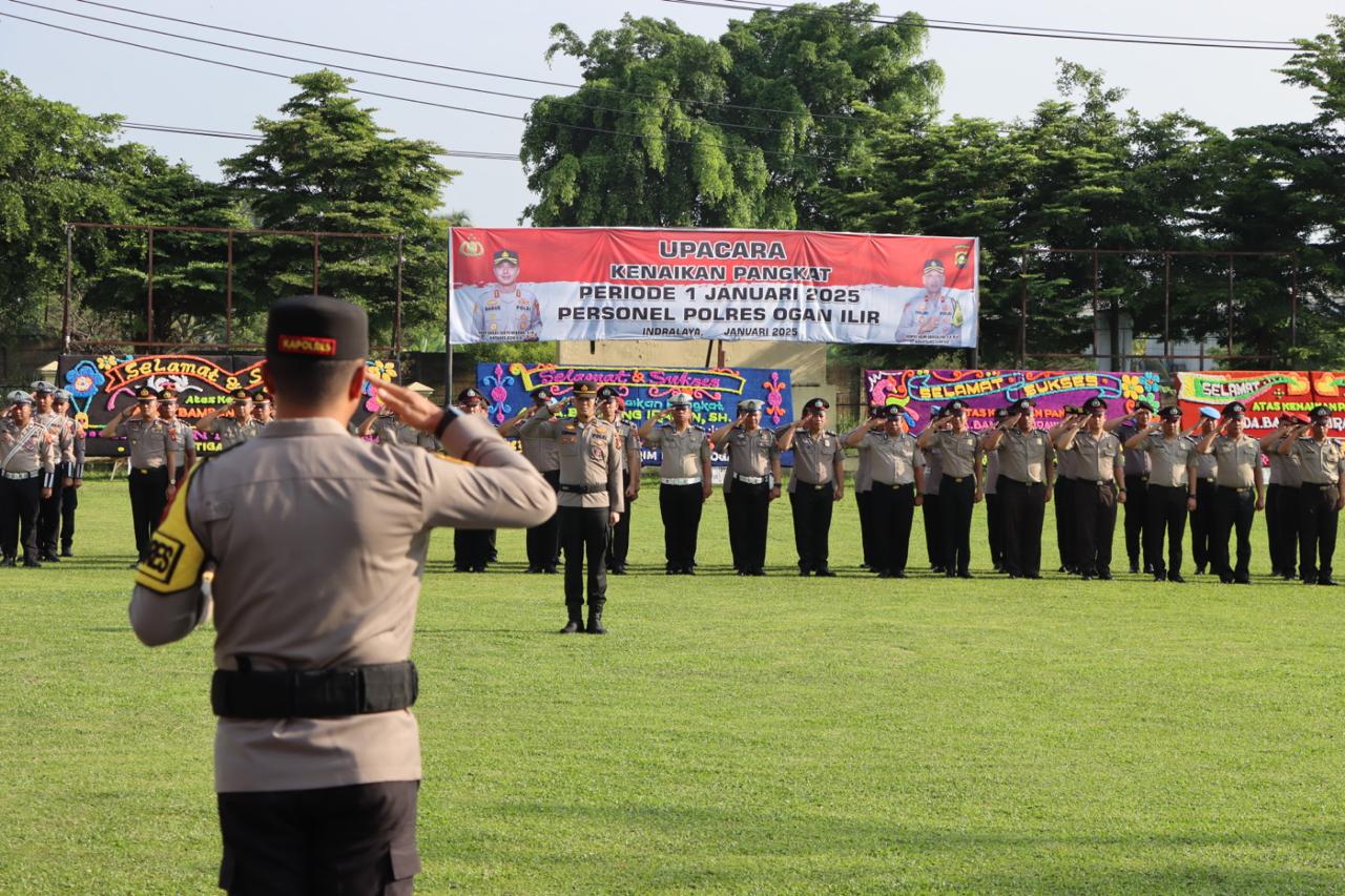 58 Personil Polres Ogan Ilir Naik Pangkat, Kapolres Pesan Hal Ini