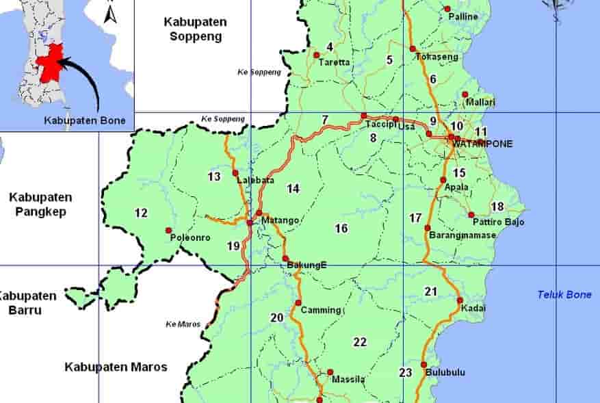 Pemekaran Wilayah Provinsi Sulawesi Selatan, Ini Batas Wilayah Kabupaten Bone Ibukota Provinsi Bugis Timur