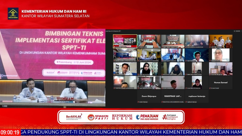  Operator SDP UPT Pemasyarakatan Kemenkumham Sumsel Ikuti Bimtek Implementasi Sertifikat Elektronik SPPT-TI
