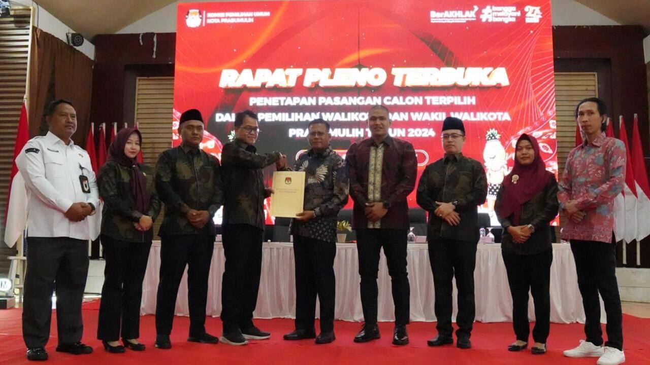 Sah! KPU Prabumulih Resmi Tetapkan H Arlan-Frangky Nasril Walikota dan Wakil Walikota Prabumulih 2025-2030