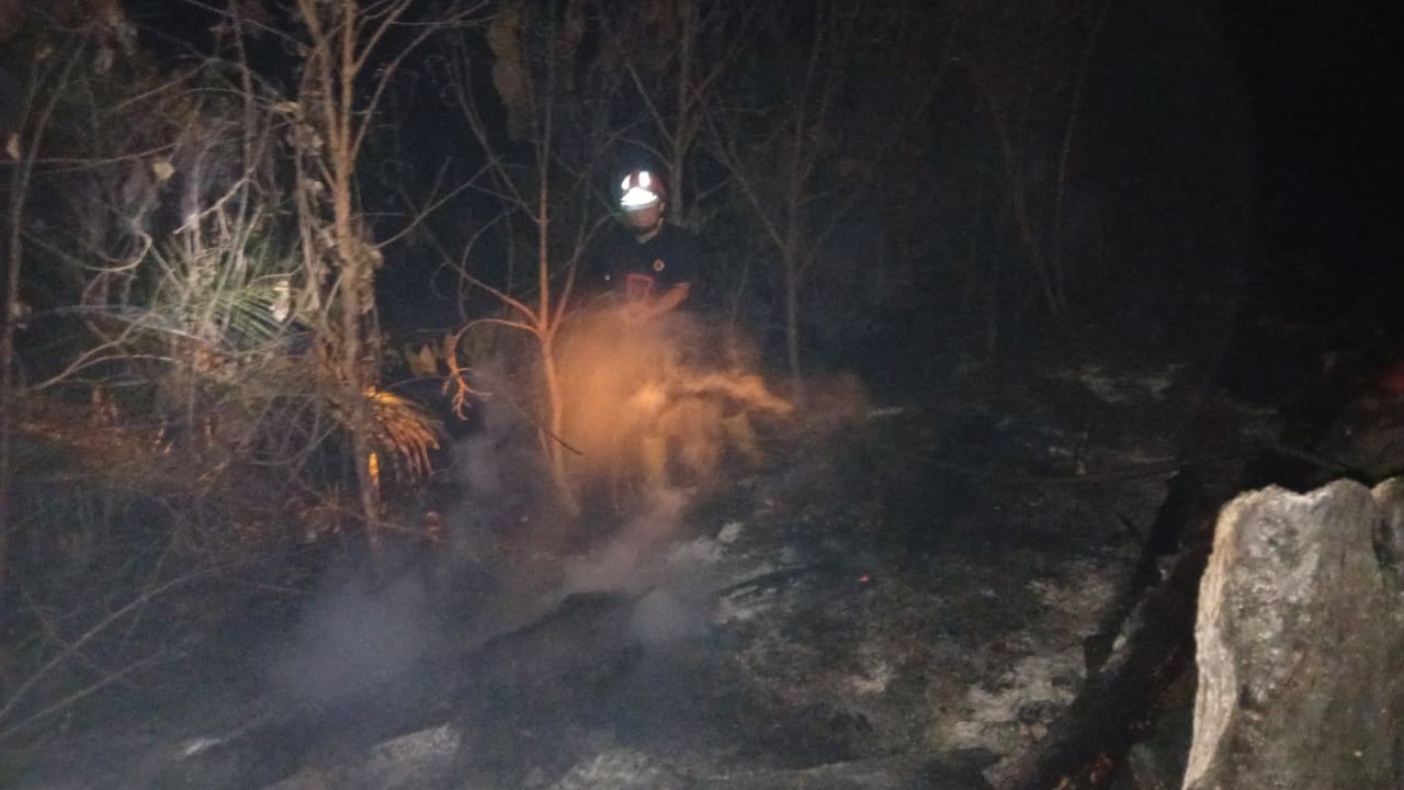 BPBD Muba Berjibaku hingga Dini Hari Padamkan Karhutbunla di Batang Hari Leko
