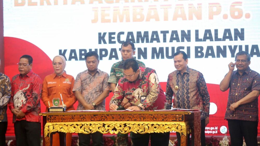  Pembangunan Jembatan P6 Lalan Dimulai: Penandatanganan Kesepakatan Disaksikan Berbagai Pihak