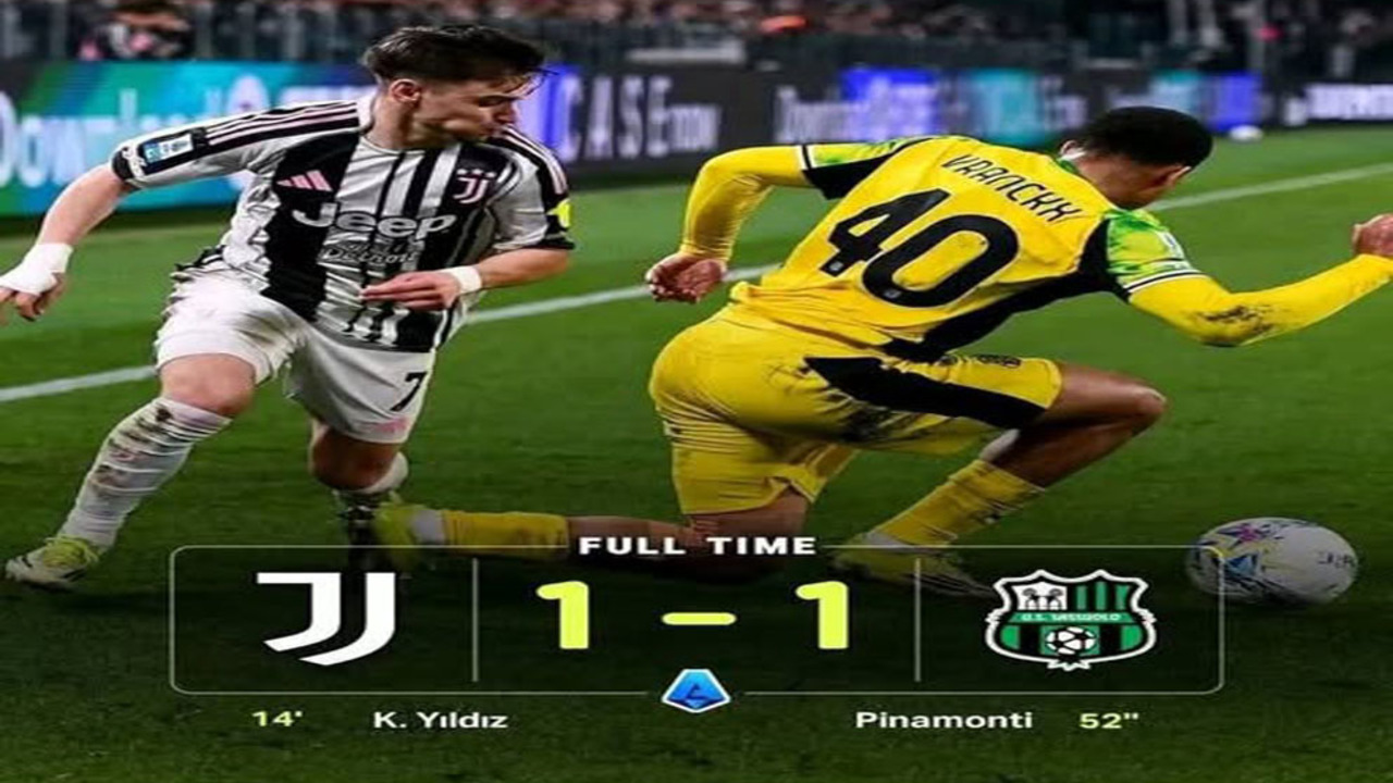 Hasil Juventus vs Sassuolo 1-1: Sassuolo Curi Poin Berkat Ketangguhan Jay Idzes.